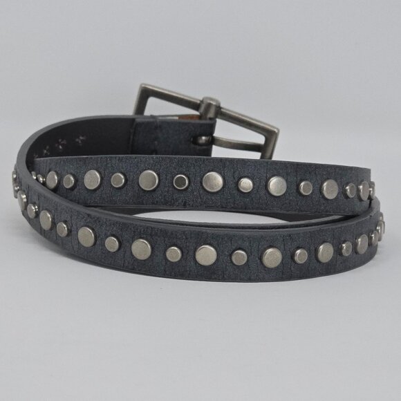 Calvin Klein Jeans Gray Studded Belt Silver Buckle Women’s Waist Hip 36-40 - Picture 6 of 13